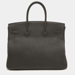 Hermes Macassar Togo Leather Gold Finish Birkin 35 Bag