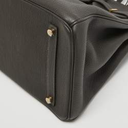 Hermes Macassar Togo Leather Gold Finish Birkin 35 Bag