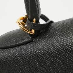 Hermes Black Epsom Leather Gold Hardware Kelly Sellier 32 Bag