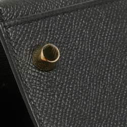 Hermes Black Epsom Leather Gold Hardware Kelly Sellier 32 Bag