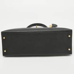 Hermes Black Epsom Leather Gold Hardware Kelly Sellier 32 Bag