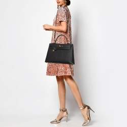 Hermes Black Epsom Leather Gold Hardware Kelly Sellier 32 Bag
