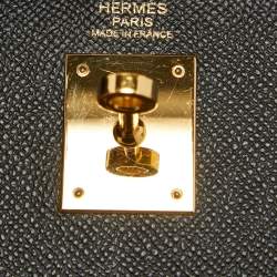 Hermes Black Epsom Leather Gold Hardware Kelly Sellier 32 Bag