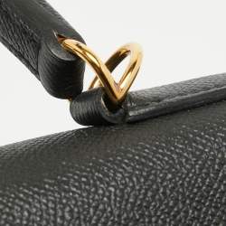 Hermes Black Epsom Leather Gold Hardware Kelly Sellier 32 Bag