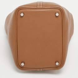 Hermes Gold Clemence Leather Picotin Lock 18 Bag