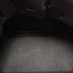 Hermes Black Togo Leather Rose Gold Finish Birkin 25 Bag