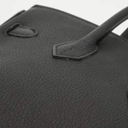 Hermes Black Togo Leather Rose Gold Finish Birkin 25 Bag