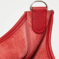Pre Owned Hermès Rouge Casaque Taurillon Clemence Leather Evelyne III PM Bag