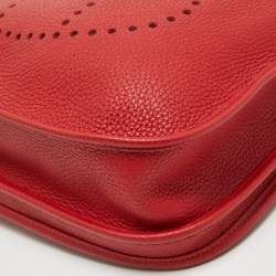 Pre Owned Hermès Rouge Casaque Taurillon Clemence Leather Evelyne III PM Bag
