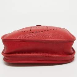 Pre Owned Hermès Rouge Casaque Taurillon Clemence Leather Evelyne III PM Bag