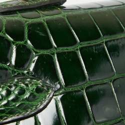 Hermes Vert Fonce Shine Crocodile Porosus Gold Finish Kelly Sellier 35 Bag