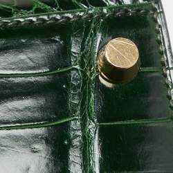 Hermes Vert Fonce Shine Crocodile Porosus Gold Finish Kelly Sellier 35 Bag