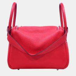 Hermes Red Leather Lindy 26 Bag
