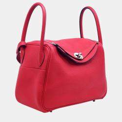 Hermes Red Leather Lindy 26 Bag