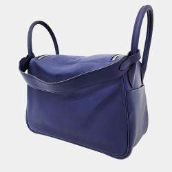 Pre Owned Hermes Purple Leather Lindy 30 Bag