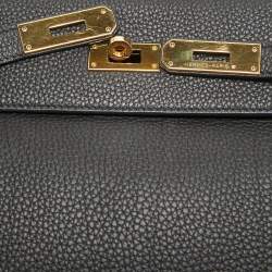 Pre Owned Hermes Noir Togo Leather Gold Finish Kelly Retourne 28 Bag
