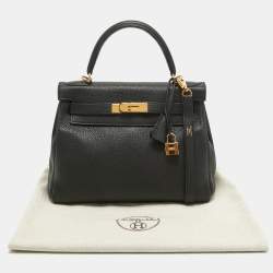 Pre Owned Hermes Noir Togo Leather Gold Finish Kelly Retourne 28 Bag