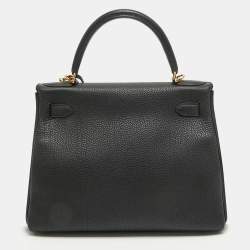 Pre Owned Hermes Noir Togo Leather Gold Finish Kelly Retourne 28 Bag