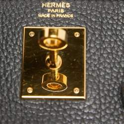 Pre Owned Hermes Noir Togo Leather Gold Finish Kelly Retourne 28 Bag