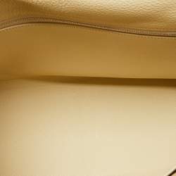 Hermes Parchemin Taurillon Clemence Leather Palladium Finish Kelly Retourne 35 Bag