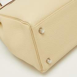 Hermes Parchemin Taurillon Clemence Leather Palladium Finish Kelly Retourne 35 Bag