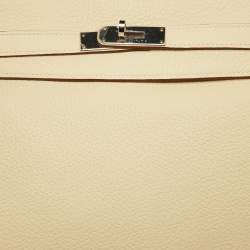Hermes Parchemin Taurillon Clemence Leather Palladium Finish Kelly Retourne 35 Bag