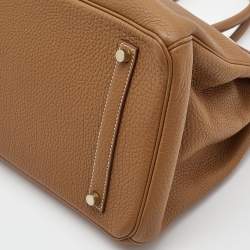 Hermes Gold Togo Leather Gold Finish Birkin 35 Bag