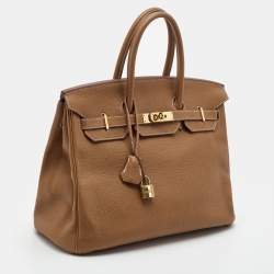Hermes Gold Togo Leather Gold Finish Birkin 35 Bag