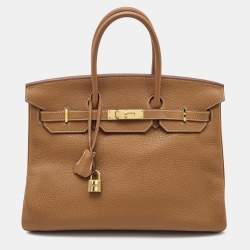 Hermes Gold Togo Leather Gold Finish Birkin 35 Bag