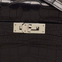 Hermès Noir Matte Alligator Mississippiensis Kelly To Go Wallet