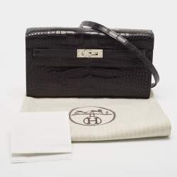 Hermès Noir Matte Alligator Mississippiensis Kelly To Go Wallet