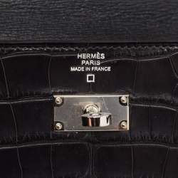 Hermès Noir Matte Alligator Mississippiensis Kelly To Go Wallet