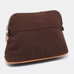 Pre Owned Hermes Brown Canvas Bolide Case