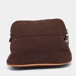 Pre Owned Hermes Brown Canvas Bolide Case