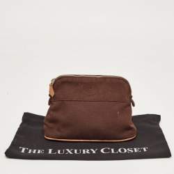Pre Owned Hermes Brown Canvas Bolide Case