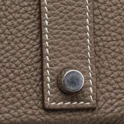 Hermes Etoupe Togo Leather Palladium Finish Birkin 40 Bag