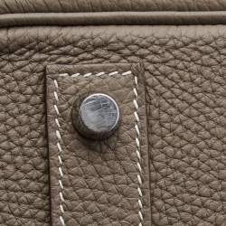 Hermes Etoupe Togo Leather Palladium Finish Birkin 40 Bag