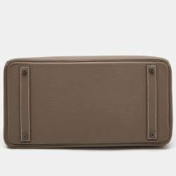 Hermes Etoupe Togo Leather Palladium Finish Birkin 40 Bag