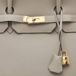 Hermès Gris Tourterelle Togo Leather Gold Finish Birkin 40 Bag