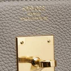 Hermès Gris Tourterelle Togo Leather Gold Finish Birkin 40 Bag