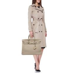 Hermès Gris Tourterelle Togo Leather Gold Finish Birkin 40 Bag