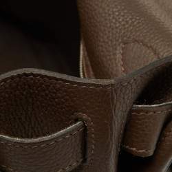 Pre Owned Hermes Chocolat Taurillon Clemence Leather Palladium Finish Kelly Retourne 40 Bag