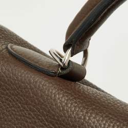 Pre Owned Hermes Chocolat Taurillon Clemence Leather Palladium Finish Kelly Retourne 40 Bag