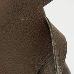 Pre Owned Hermes Chocolat Taurillon Clemence Leather Palladium Finish Kelly Retourne 40 Bag