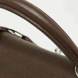 Pre Owned Hermes Chocolat Taurillon Clemence Leather Palladium Finish Kelly Retourne 40 Bag