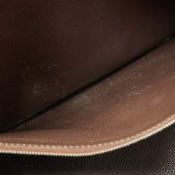 Pre Owned Hermes Chocolat Taurillon Clemence Leather Palladium Finish Kelly Retourne 40 Bag