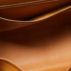 Pre Owned Hermes Naturel Vache Leather Gold Finish Kelly Sellier 35 Bag