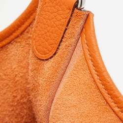 Hermes Orange Taurillon Clemence Leather Evelyne III PM Bag