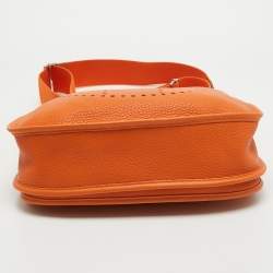 Hermes Orange Taurillon Clemence Leather Evelyne III PM Bag