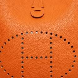 Hermes Orange Taurillon Clemence Leather Evelyne III PM Bag